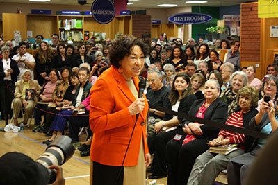 Sonia Sotomayor reading from her book My Beloved World at BookPeople in Austin. Photo courtesy of BookPeople. 