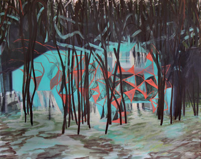 Jonathan Faber (TX?11), Wake (2012), oil on canvas, 39 x 49.5" (Courtesy the artist and Texas Biennial).