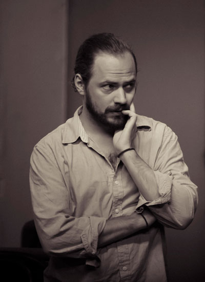 Mattew Keenan in rehearsal for Hamlet at Classical Theatre Company. Photo by Jeff McMorrough.