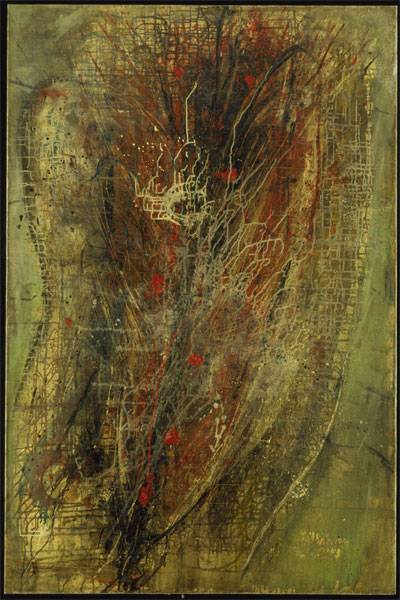 Wols, Manhattan, 1948/49. Oil and grattage on canvas. The Menil Collection, Houston.