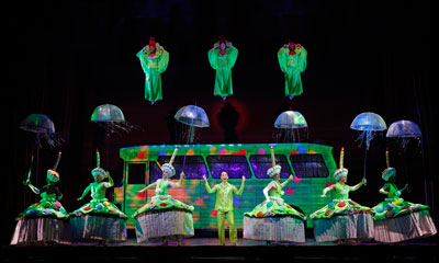 Wade McCollum (center) and Priscilla Queen of the Desert Company in "MacArthur Park."  Photo by Joan Marcus.