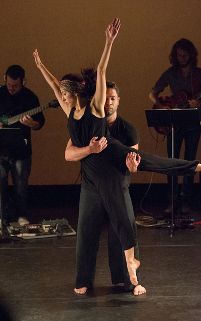 Musicians L. to R.: George Heathco, Luke Hubley; Dancers L. to R.: Laura Gutierrez, Alex Soares. Photo by David DeHoyos.