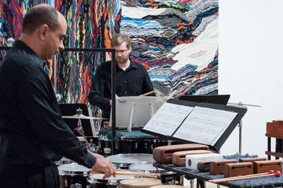 Craig Hauschildt and Blake Wilkins performing as part of Musiqa’s Music Outside the Lines at the CAMH. Photo by Max Fields.