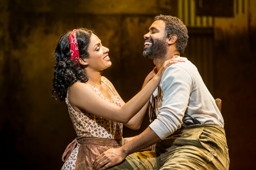 Alicia Hall Moran as Bess and Nathaniel Stampley as Porgy in the The Gershwins’ Porgy and Bess. Photo by Michael J. Lutch.