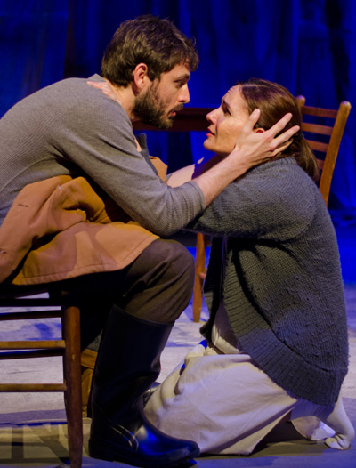 Bobby Haworth and Patricia Duran in the Mildred Umbrella's production of Foxfinder. Photo by Gentle Bear Photography.