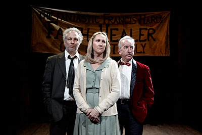 Philip Lehl,  Kim Tobin and John Tyson in Stark Naked Theatre's production of Faith Healer. Photo by Gabriella Nissen. 