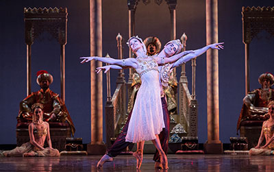  Karina Gonzalez and Joseph Walsh in David Bintley's Aladdin. Photo by Amitava Sarkar.