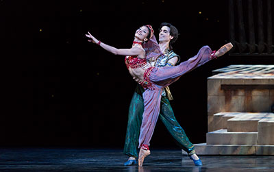 Houston Ballet's Joseph Walsh and Karina Gonzalez in David Bintley's Aladdin Photo by Amitava Sarkar.