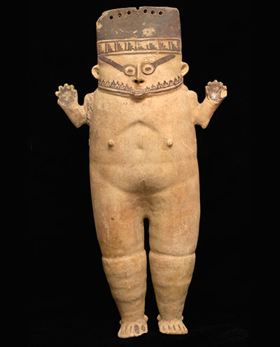 Chancay Culture, Peru Late Intermediate Period (900 ¬–1400 CE) Anthropomorphic Effigy (cuchimilco) Ceramic, slip paints Department of Art and Art History, College of Fine Arts, The University of Texas at Austin.