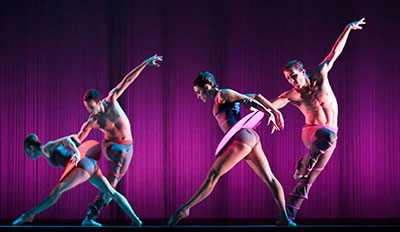 Ballet Austin dancers Ashley Lynn, Ed Carr, Allisyn Paino-Martin and  Paul Michael Bloodgood in Stephen Mills’ Liminal Glam. Photo by Tony Spielberg. 