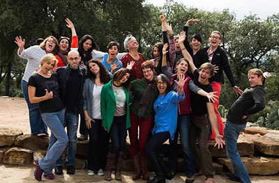 Austin artists & social change leaders strike poses after HATCH fall retreat.