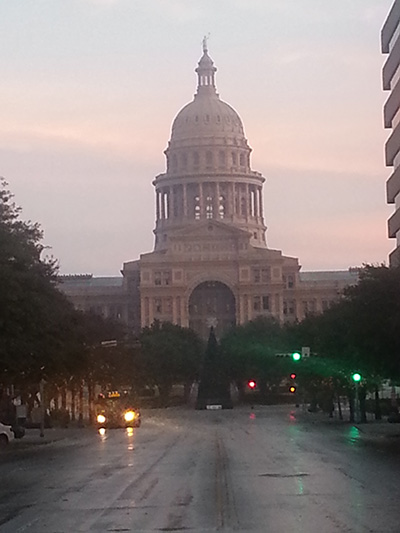 The Texas state capitol building in Austin.