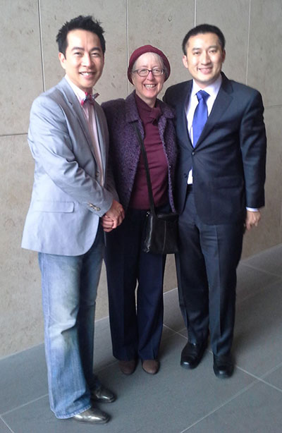 Bound writer Bao Long Chu, Sandra Bernhard, and Bound composer Huang Ruo. Photo courtesy of HGO.