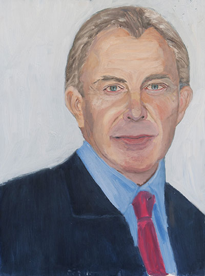 George W. Bush, Tony Blair. Photo by Grant Miller.