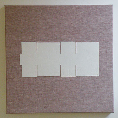 Travis LaMothe 0029, 2014 Drywall compound on linen 24"x24"x2" Courtesy of the artist and RE Gallery 