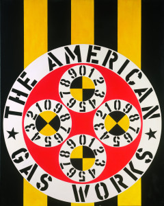 Robert Indiana, The American Gas Works, 1962. Oil on canvas. Museum Ludwig, Cologne. ©2014 Morgan Art Foundation, Artists Rights Society (ARS), New York