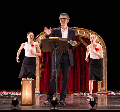 Society for the Performing Arts presents Three Acts, Two Dancers, One Radio Host with Monica Bill Barnes, Ira Glass and Anna Bass on Sept. 20. Photo by David Bazemore. 