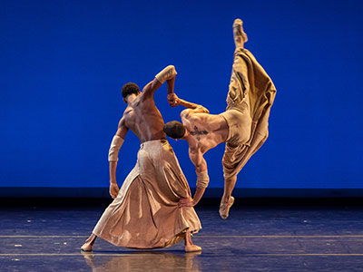 Albert Drake and MyKal Stromile in Bruce Wood’s Hide Me Angel, Commissioned by TITAS for Command Performance. Photo by Sharen Bradford. 