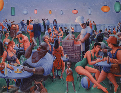 Archibald J. Motley Jr. (1891–1981)  Barbecue, 1960  Oil on canvas © Valerie Gerrard Browne Collection of Mara Motley, MD, and Valerie Gerrard Browne Image courtesy of the Chicago History Museum, Chicago, Illinois.