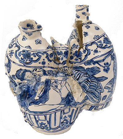 Francesca DiMattio Orgy Pot, 2012 Chinapaint and underglaze on porcelain ceramic. Courtesy of the artist.