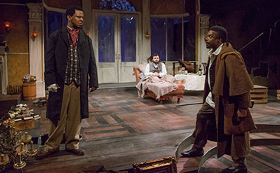 oseph Palmore, Ross Bautsch and Shawn Hamilton in The Whipping Man at Stages Repertory Theatre. Photo by Bruce Bennett. 