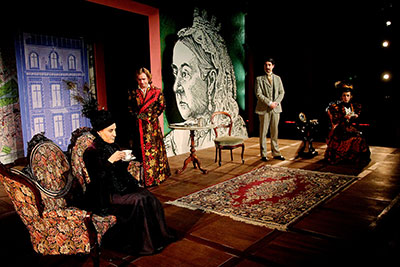 Pamela Vogel, Matthew Keenan, John Johnston and Lindsay Ehrhardt in Classical Theatre’s production of The Importance of Being Earnest. Photo by Pin Lin. 