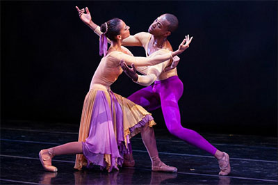 Dance Theatre of Harlem dancers Fredrick Davis and Gabrielle Salvatto in The Lark Ascending. Photo by Matthew Murphy.