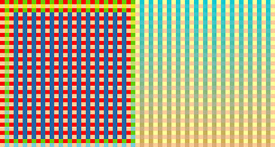 Mariah Dekkenga uses shifting gingham cloth patterns in a massive projection and in a screensaver available on MASS Gallery’s website.