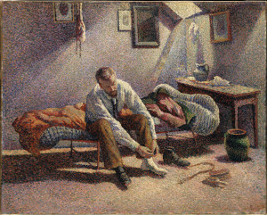 Maximilien Luce (French, 1858–1941), Morning, Interior, 1890, oil on canvas, 25-1/2 x 31-7/8 in. The Metropolitan Museum of Art, New York, Bequest of Miss Adelaide Milton de Groot (1876–1967), 1967. Image Copyright © The Metropolitan Museum of Art. Image source: Art Resource, NY © 2014 Artists Rights Society (ARS), New York / ADAGP, Paris. On view through Sept. 7 in Face to Face: The Neo-Impressionist Portrait, 1886-1904 at the Indianapolis Museum of Art. 