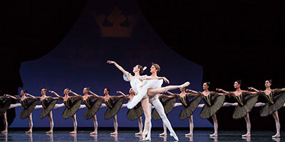 Katherine Precourt and Aaron Robison in Houston Ballet production of Paquita. Photo by Amitava Sarkar.