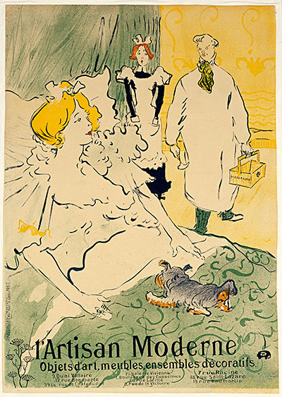 Henri de Toulouse-Lautrec L'Artisan moderne, 1896 Crayon brush and spatter lithograph with scraper, printed in four colors, 35 7/16 in. x 25 in. Blanton Museum of Art Gift of John S. and Patricia A. Corcoran, 2000 