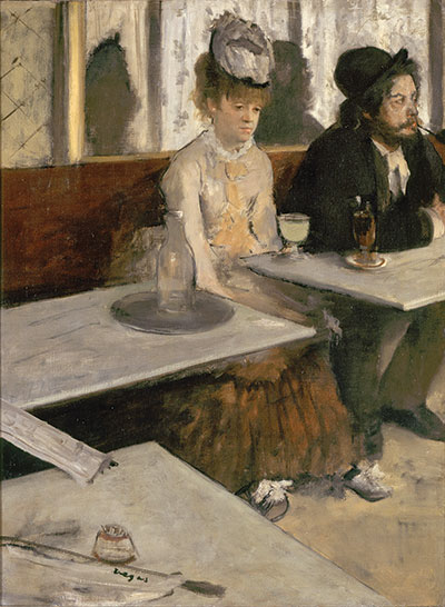 Edgar DegasIn a Café (Absinthe), 1875–76Oil on canvas, 36 1/4 x 27 in. (92 x 68.5 cm) Musée d’Orsay, Paris