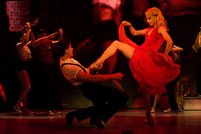 Samuel Pergande (Johnny) and Jenny Winton (Penny) in Dirty Dancing. Photo by Matthew Murphy.