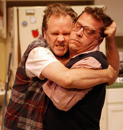 Andrew Thornton and Rick Frederick in AtticRep's 2008 production of True West. Photo by Siggi Ragnar.