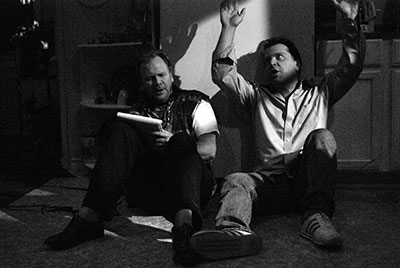 Andrew Thornton and Rick Frederick in AtticRep's 2008 production of True West. Photo by Siggi Ragnar.