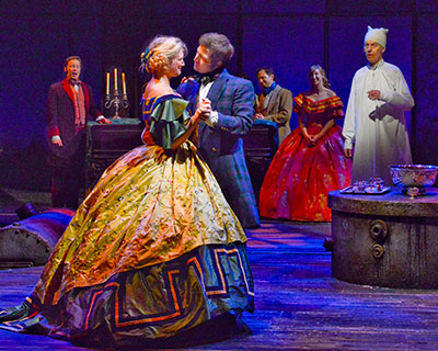 Morgan Laure and Seth Magill in Dallas Theater Center's A Christmas Carol. Photo by Karen Almond.