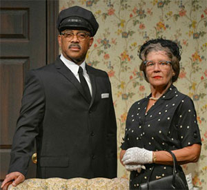 Annalee Jefferies and Hassan El-Amin in Dallas Theater Center’s production of Driving Miss Daisy. Photo by Karen Almond.