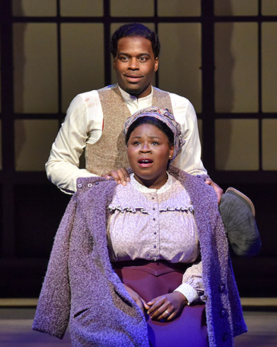 Cedric Neal and Tiffany Mann in Dallas Theater Center’s production of Stagger Lee. Photo by Karen Almond.