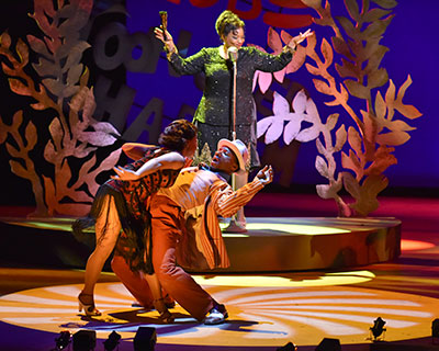 Malaiyka Reid, Devin L. Robins and Denise Lee in Dallas Theater Center’s production of Stagger Lee. Photo by Karen Almond.