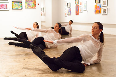 Catalina Alexandra, Jacquelyne Boe, Danielle Garza and Jamie Williams in Laura Gutierrez's BARE at Nicole Longnecker Gallery. Photo by Lynn Lane.