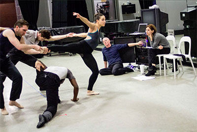 Ballet Austin Artistic Director Stephen Mills and Assistant Artistic Director Michelle Martin rehearsing Belle Redux / A Tale of Beauty and the Beast. Photo courtesy of Ballet Austin. 