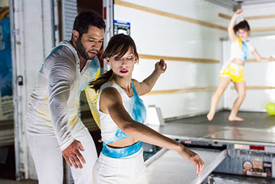 Jacquelyne Jay Boe and Alex Soares of Frame Dance Productions in Lydia Hance’s Truck Dances. Photo by Lynn Lane.