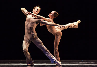 Houston Ballet Ian Casady and Jessica Collado in Stanton Welch’s Sons de l'Ame. Photo by Amitava Sarkar.