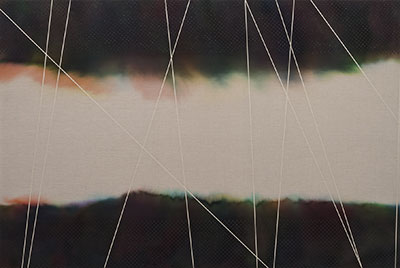 Tony de los Reyes, Border Theory (indeterminate zone/black), 2013, Dye and oil on linen. Courtesy of the artist.