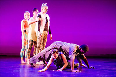 Dancers: Alyson Dolan, Jessica Boone, Mariclaire Gamble, Carissa Topham and Jack Anthony Dunlap II. From "There, the Magnificent."