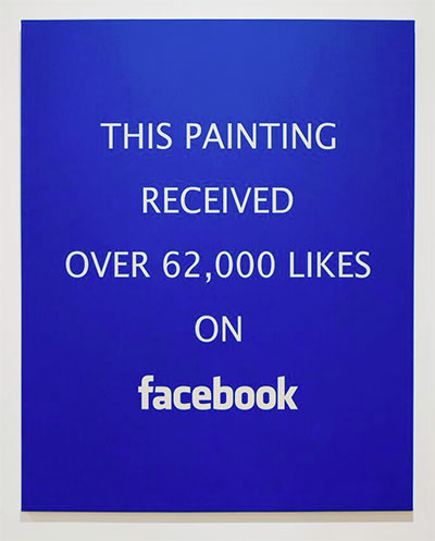 Alejandro Diaz, Facebook Likes, 2015. Acrylic painting on canvas. 60x48 inches.