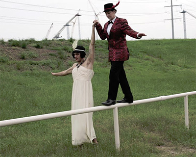 Colette Copeland, Marcel and Rrose, Still frame from video by Colette Copeland.