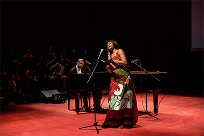 Jason Moran and Alicia Hall Moran Work  Songs ARENA, Padiglione Centrale, Giardini  Photo by Isabella Balena Courtesy: la Biennale di Venezia