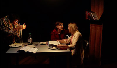 Matt Lents, Kim Tobin and Pamela Vogel in the Stark Naked Theatre production of Annie Baker’s Body Awareness. Photo by Gabriella Nissen.