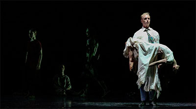 Christopher Gray, Karina Gonzalez and artists of the Houston Ballet in Christopher Bruce's Ghost Dances. 